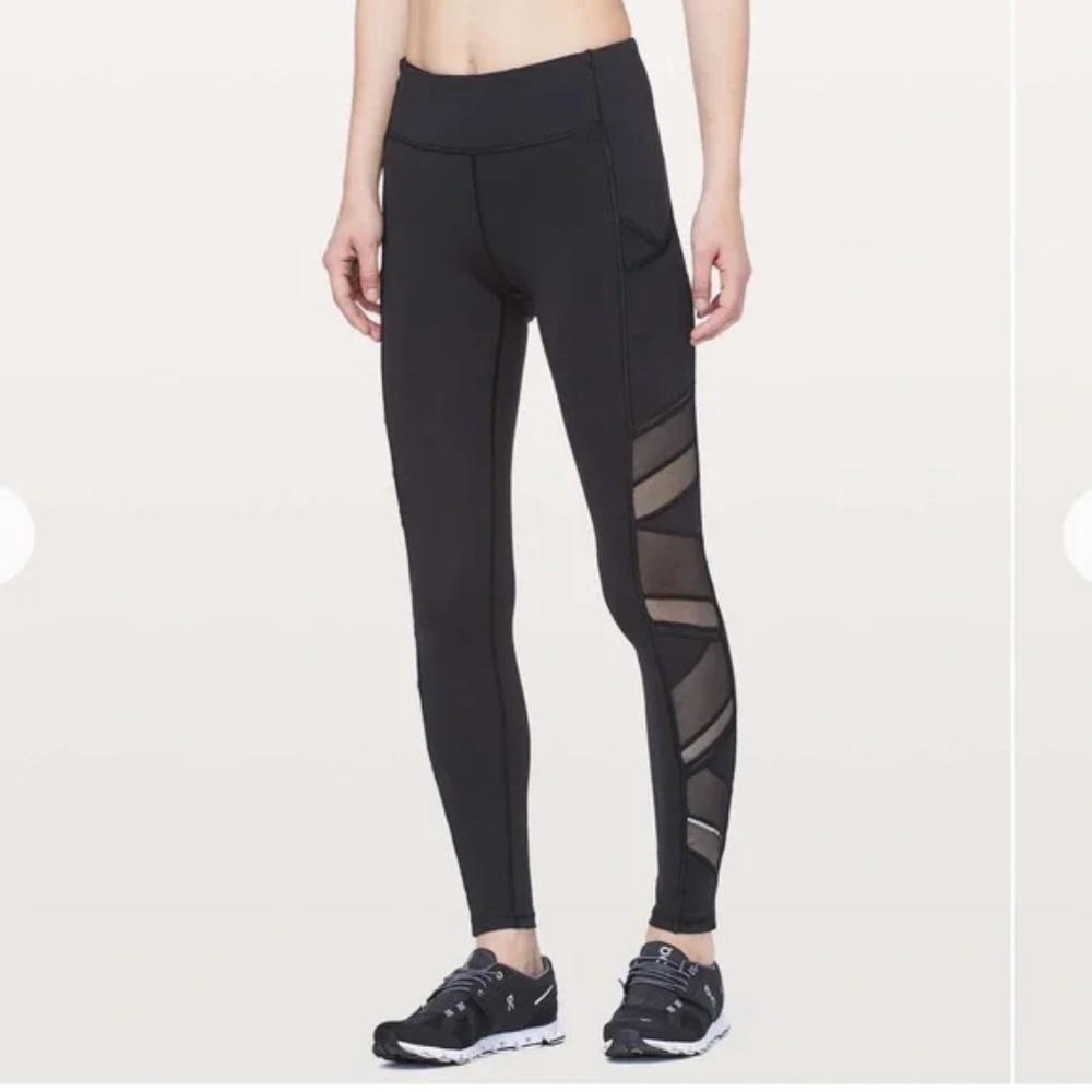 Lululemon Speed Up Run Mesh Tight Size 4 Black